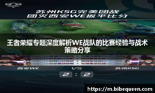 王者荣耀专题深度解析WE战队的比赛经验与战术策略分享